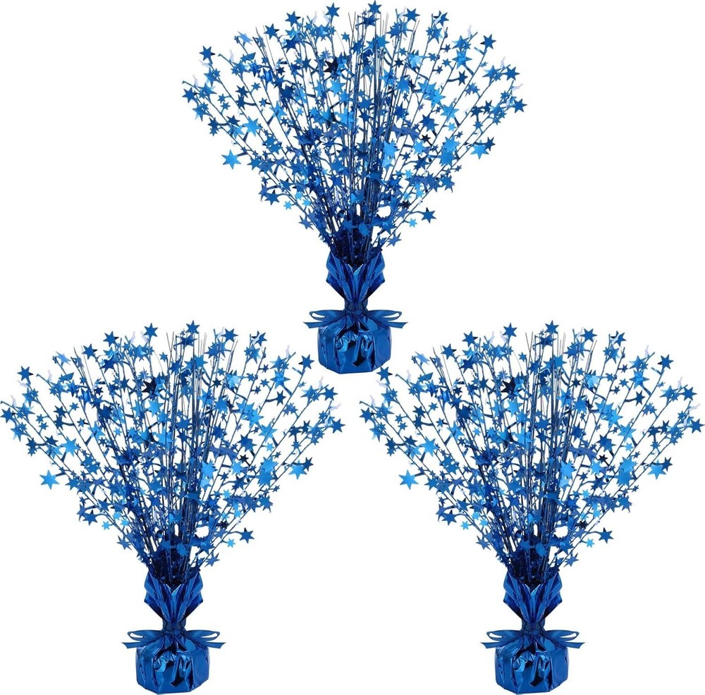 3 Pieces Metallic Foil Spray Centerpiece Birthday Table Decoration Star Burst