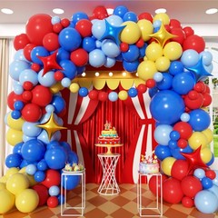 PityBlns Carnival Balloon Garland Arch Kit 156Pcs, Red Blue Yellow Primary Co…