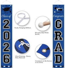 2026 Graduation Decorations Blue, Congrats Grad Porch Banner for Any Schools …