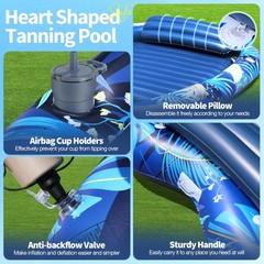 2026 Luxury 2 Person Inflatable Tanning Pool Lounger Float, 90 x 67 Inch Extr…