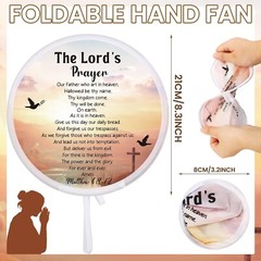 Tradder 50 Pcs Christian Religious Church Fans Folding Hand Fans Wedding Fans…