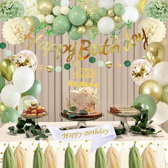 Upgraded Sage Green Birthday Party Decorations for Girls Women with Happy Birthd