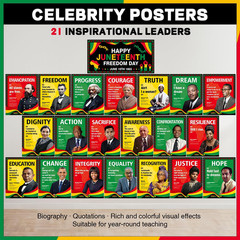 Juneteenth Decorations, 21Pcs Juneteenth Posters, Motivational Inspirational Cla