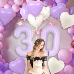 40 inch Light Purple Number 25 52 Balloon for Lavender Birthday Decorations, …