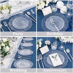 U-QE 60 Pieces Clear Plastic Plates for Party – Disposable & Reusable – Reef …