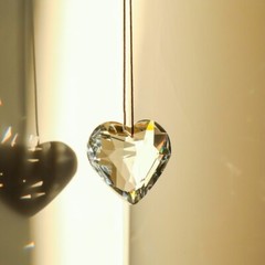 12Pcs 45MM Crystal Heart Suncatcher Rainbow Maker Wedding Party Decr, mix color