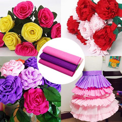 6 Rolls Crepe Paper Streamers, 10 X 95 Inch Pink Colors Crepe Paper Sheets for D
