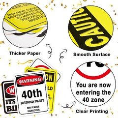 40th Birthday Decorations 9 Pcs Funny Centerpieces & Banner for Men & Women