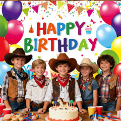 7 X 5 FT Happy Birthday Backdrop – Colorful Birthday Banner Wall Hanging, Fun