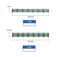 HO Scale Road Barrier 20.3cm Long in Two Sizes 1/87 and 1/64 for Models