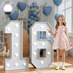 3ft Light Up Number 16 for Sweet 16 Birthday