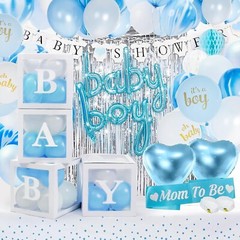 Baby Shower Decorations for Boy – Jumbo Blue Party Decor Set All-in-One Bundle