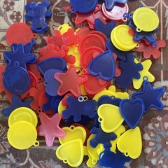 Open Bag – 75 Premium 8 Gram Designer Balloon Weights Primary Colors.