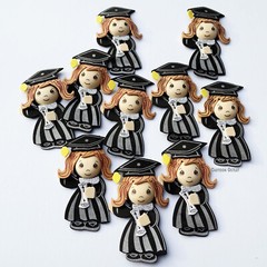 10 pc GRADUATION FOAM DECORATION CENTERPIECE Girl RECUERDOS CAP & GOWN 2025