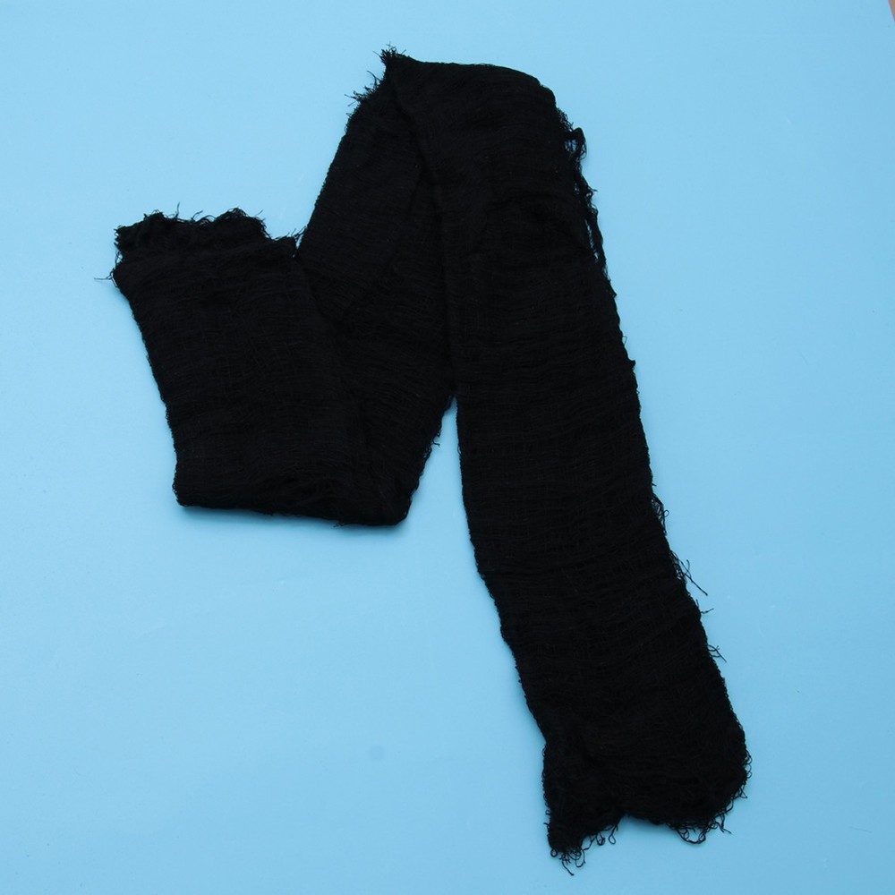 1 Pack Reusable Halloween Gauze Creepy Cloth Black for Haunted House Decoration