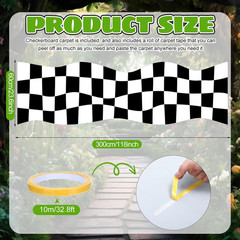 1 Pcs Wonderland Party Decoration Backdrop Rug Black and White Aisle Runner Carp