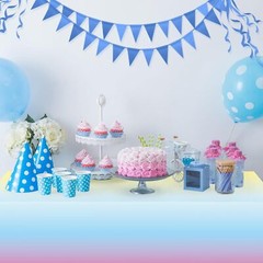 6 Pack Pastel Rainbow Plastic Tablecloth Party Decorations, 6 Pack,