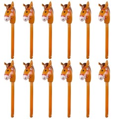 12PCS Inflatable Stick Horse,Blow Up Horse Head on Stick Pony Costume Western…