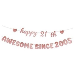 Finally 21 Rose Gold Birthday Decorations for Women – Glittery Happy 21st