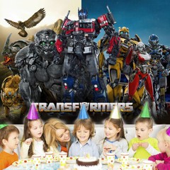 Transformers Rise Of TheBeasts Birthday Backdrop Banner Party Supplies 7x5ft