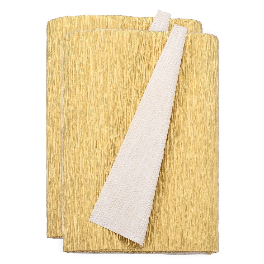2 Pack Crepe Paper Roll Crepe Paper Decoration 8.2ft 7 Inch Gold