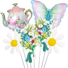 Wildflower Party Decoration,Daisy Floral Butterfly Wildflower Balloons for Wi…