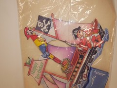1992 Pirate Birthday Decorations Honeycomb Paper Fantasies NOS Ship Parrot