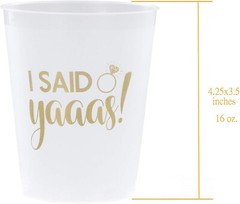 Bachelorette Party Cups – I She Said Yaaas Yes Style (16 pcs) – Engagement Part