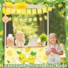 Lemonade Stand Supplies 100 Pcs Lemonade Cups with Lids and Straws Kids Lemon