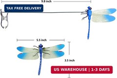 8 Pack Dragonfly Clips, 3D Simulation Fake Dragonflies Decoration for Garden Sta