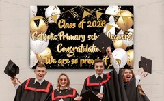 Personalised Graduation Background Banner School Leaver 2026 party decoration