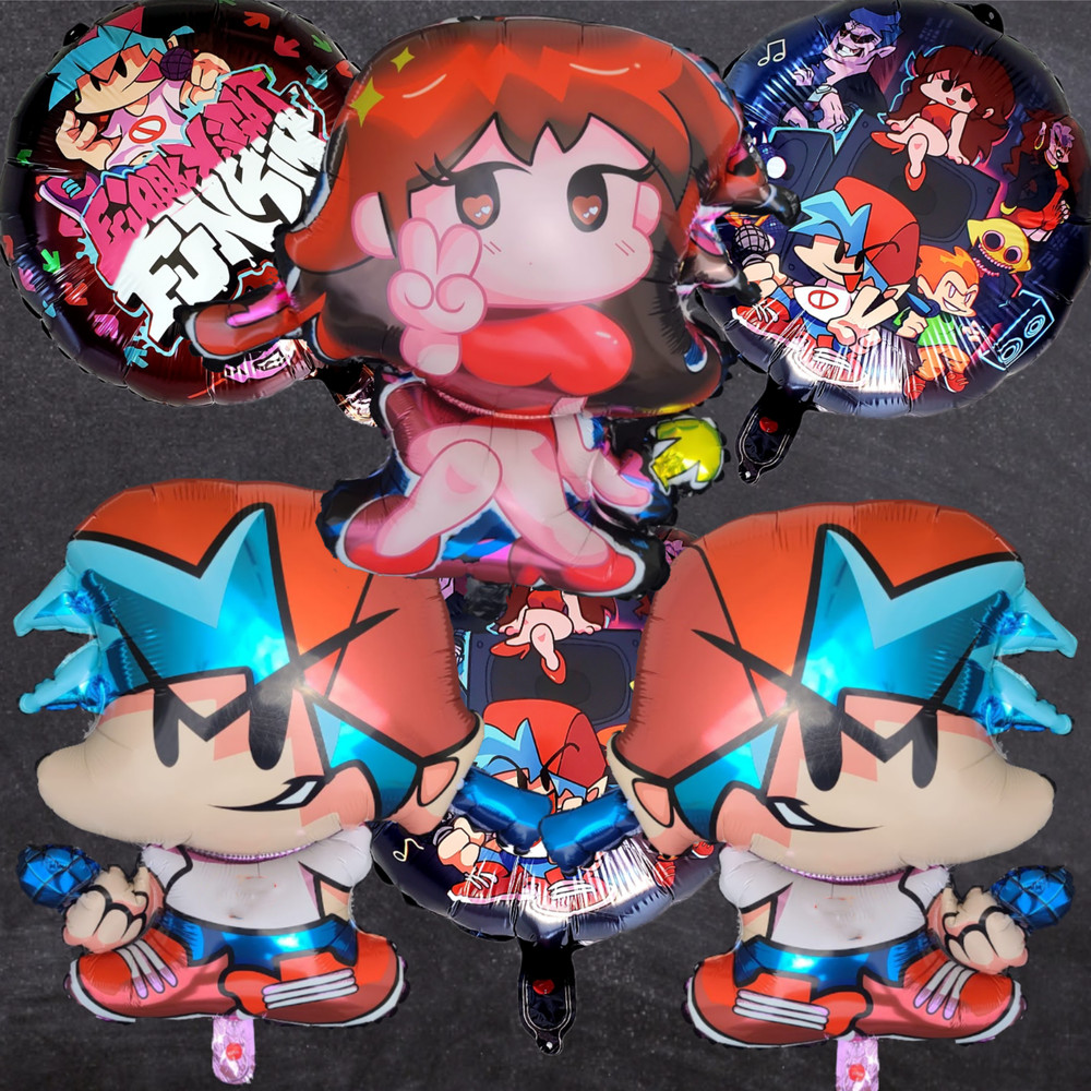 6 friday night funkin balloon party happy birthday supplies decoration theme foi