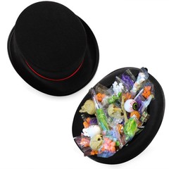 2 Pack Black Felt Top Hats, Funny Party Hat with Red Band, Tuxedo Vampire For…