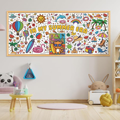Summer Giant Coloring Poster/Tablecloth – Summer Toys | 30 X 72 Inches Jumbo Col