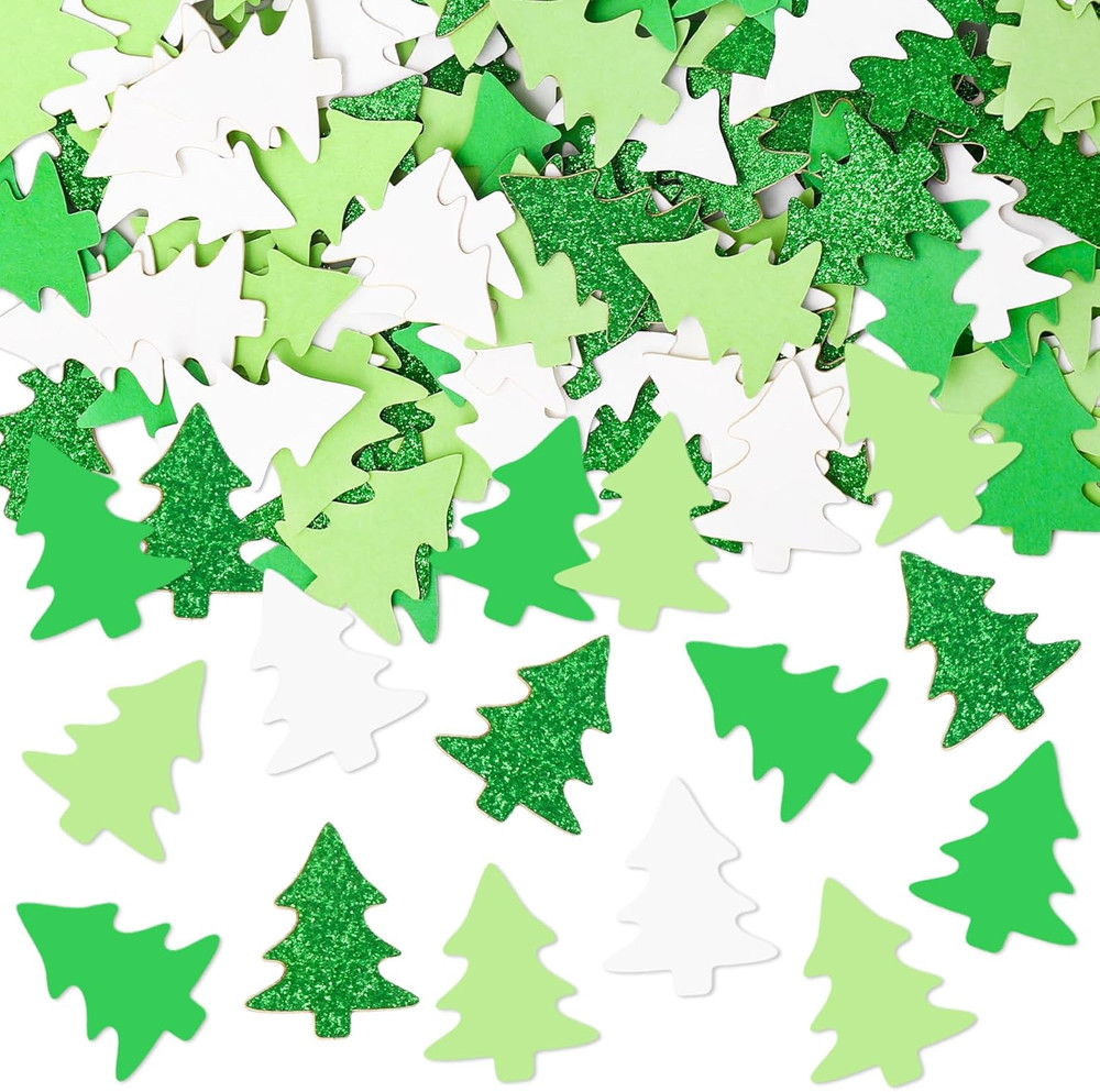 280Pcs Christmas Confetti Glitter Green White Xmas Tree Table Confetti Decoratio
