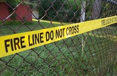 REAL «FIRE LINE DO NOT CROSS» 5-100FT TAPE 3″ WIDE FBI POLICE Firefighter PROP