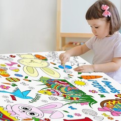 Easter Giant Coloring Poster/Tablecloth – Easter Crafts for Kids – 30 x 72 In…