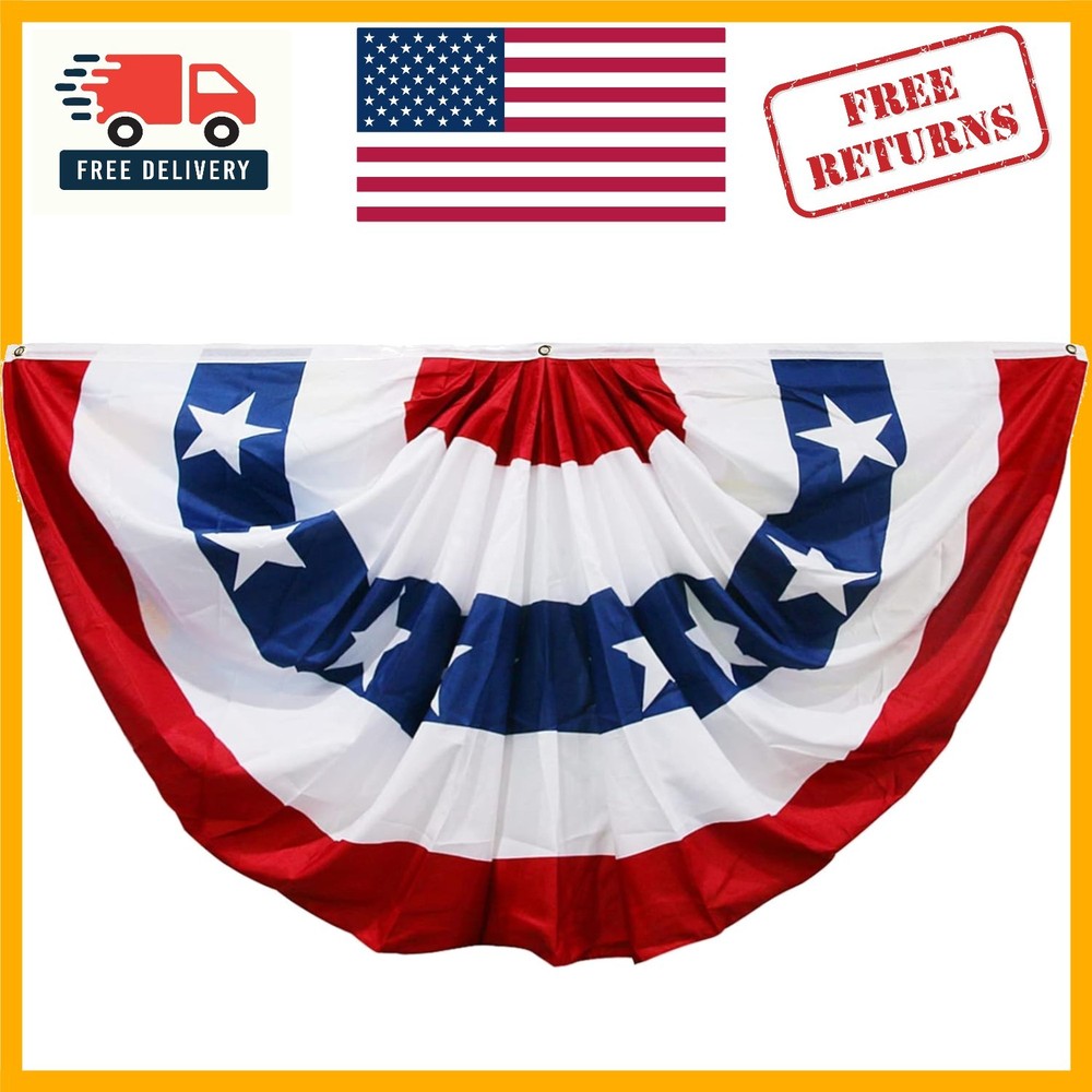 Vibrant Red, White & Blue American Flag Bunting for Outdoor Celebrations