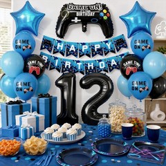 12th Birthday Decorations for Boys,Video Game Birthday Party Decoration with …
