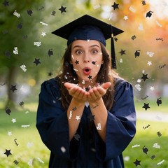 200 PCS Black Silver Graduation Table Confetti Glitter Cap Class Of 2026