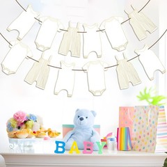 Neutral Baby Shower Bunting – 12Pcs Banner for New Baby Party Decor (Gold)