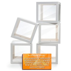 Clear Balloon Boxes with 78 Letters for Custom Names – 5PCS Baby Shower & Party