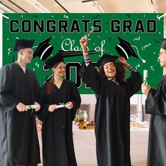 Graduation Decorations 2024 Party Backdrop Banner Red Black Photo Booth Props