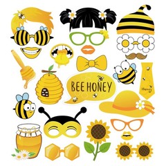 25 Pcs Bee Honey Photo Booth Props for Bee Honey Party Decoration Supplies, B…