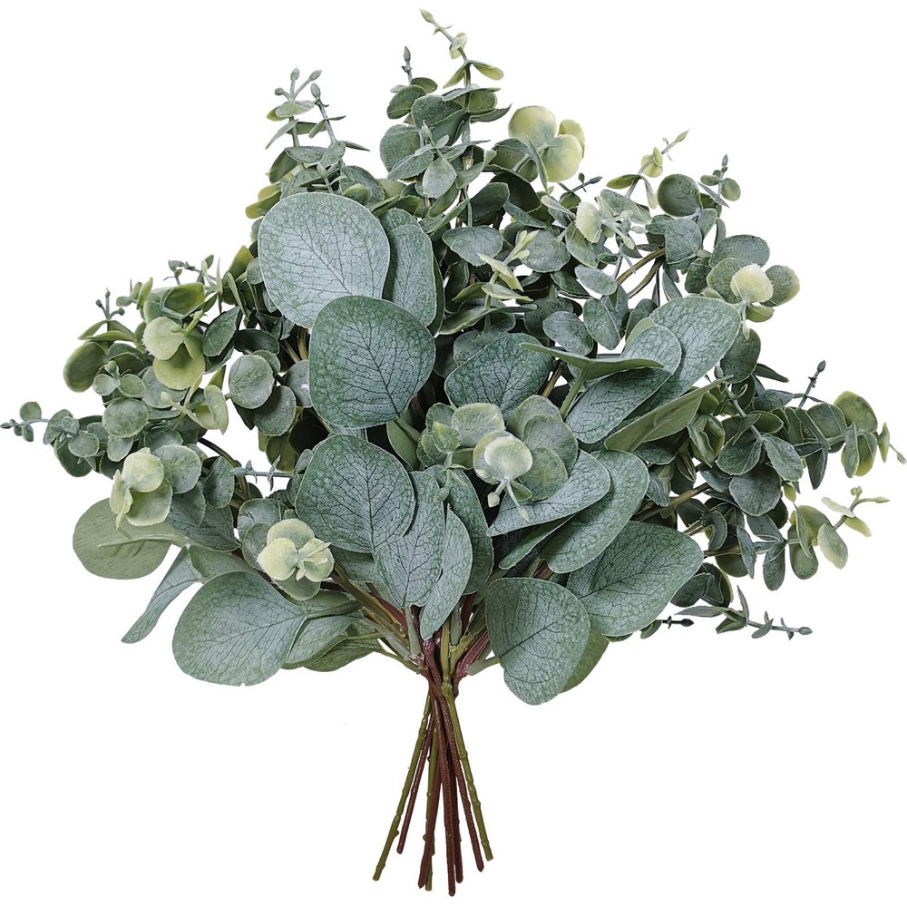 10 Pcs Mixed Eucalyptus Leaves Stems Bulk Artificial Silver Dollar Green,grey
