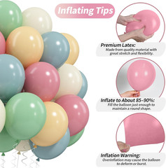 Pink Blue Green Balloons, Retro Blush Pink Sage Green Dusty Blue Ivory White Nud