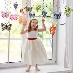 36 Pieces Butterfly Hanging Swirl Decoration Summer Spring Party Streamer But…
