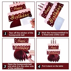Burgundy Birthday Decorations Honeycomb Centerpieces for Women Girls, Burgund…