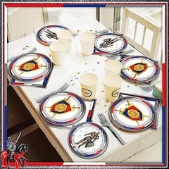 96-Piece Medieval Castle Party Supplies – Paper Plates, Napkins & Favors for 24