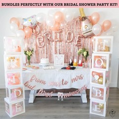 96 PC Bridal Shower Decorations Balloon Boxes White- Transparent Block with